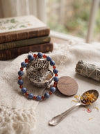 ❤️ The Kinetic Vector | Natural Cat's Eye Kyanite & Southern Red Agate Beaded Bracelet