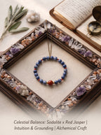 The Resonance of Sovereign Pulse | Cat's Eye Kyanite & Southern Red Agate Beaded Bracelet