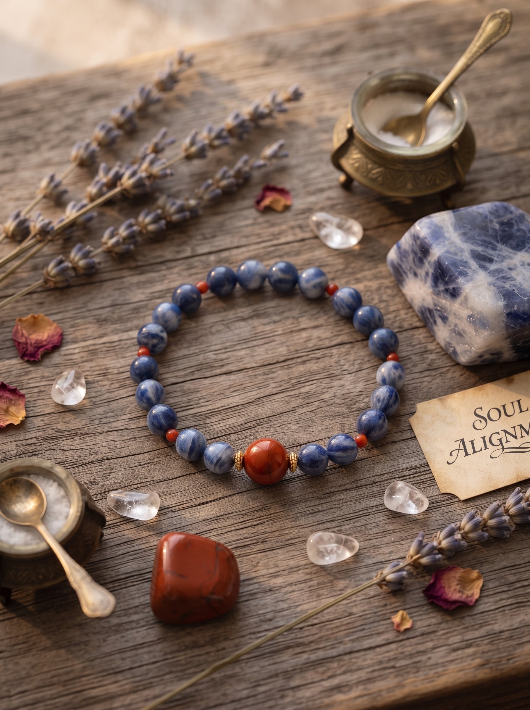 The Resonance of Sovereign Pulse | Cat's Eye Kyanite & Southern Red Agate Beaded Bracelet
