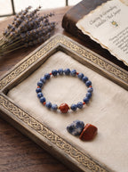 The Resonance of Sovereign Pulse | Cat's Eye Kyanite & Southern Red Agate Beaded Bracelet