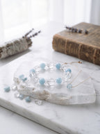 Clear Quartz & Aquamarine Beaded Bracelet | The Water Phase