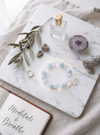 Clear Quartz & Aquamarine Beaded Bracelet | The Water Phase