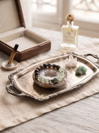 The Resonance of Sovereign Shield | Natural Charoite, Obsidian & Green Rutilated Quartz Beaded Bracelet
