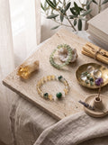 "Sovereign Wealth Matrix" Natural Citrine and Green Phantom Quartz Bracelet: Dual Alignment of Solar Plexus & Heart Chakra for Scaling & Arbitrage