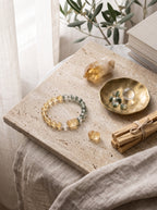 "Sovereign Wealth Matrix" Natural Citrine and Green Phantom Quartz Bracelet: Dual Alignment of Solar Plexus & Heart Chakra for Scaling & Arbitrage
