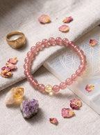 "Abundance Resonance" Natural Strawberry Quartz and Citrine Energy Bracelet: Dual-Action Matrix for High-Tier Client Magnetism & Speculative Wealth