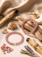 "Abundance Resonance" Natural Strawberry Quartz and Citrine Energy Bracelet: Dual-Action Matrix for High-Tier Client Magnetism & Speculative Wealth