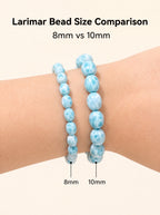 Premium Larimar Beaded Bracelet | Hand-Polished Natural Gemstone Jewelry for Peace & Communication