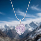 Raw Amethyst Crystal Pendant | Handcrafted Silver Wire-Wrapped Mineral Necklace