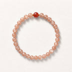 Natural Southern Red Agate and Pink Chalcedony Bead Bracelet, Radiant Vitality & Serene Grace Gemstone Jewelry