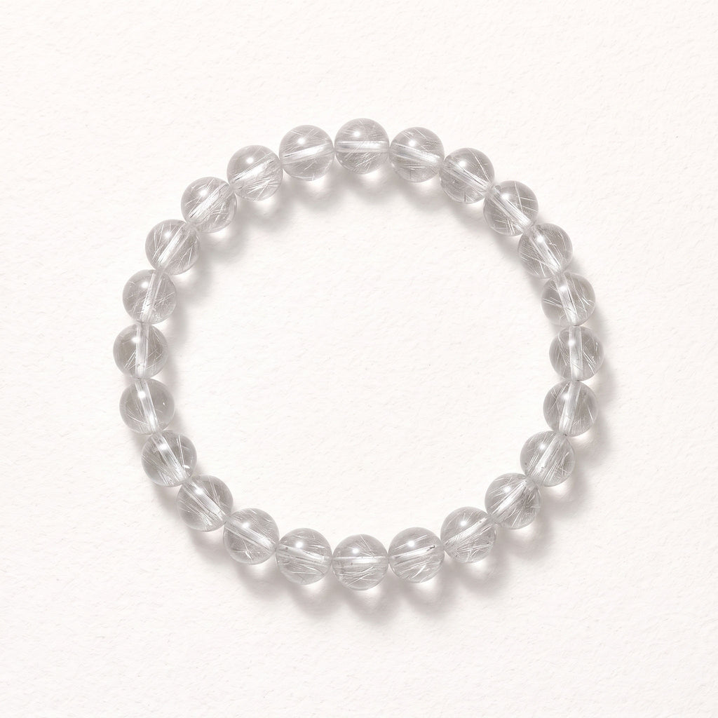 Natural Silver Rutilated Quartz Bracelet: Clarity & Renewed Energy — Alpine Zone