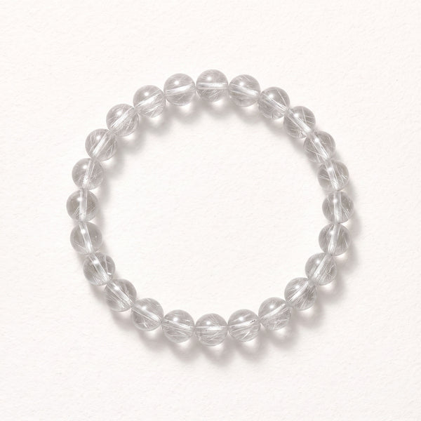 Natural Silver Rutilated Quartz Bracelet: Clarity & Renewed Energy — Alpine Zone