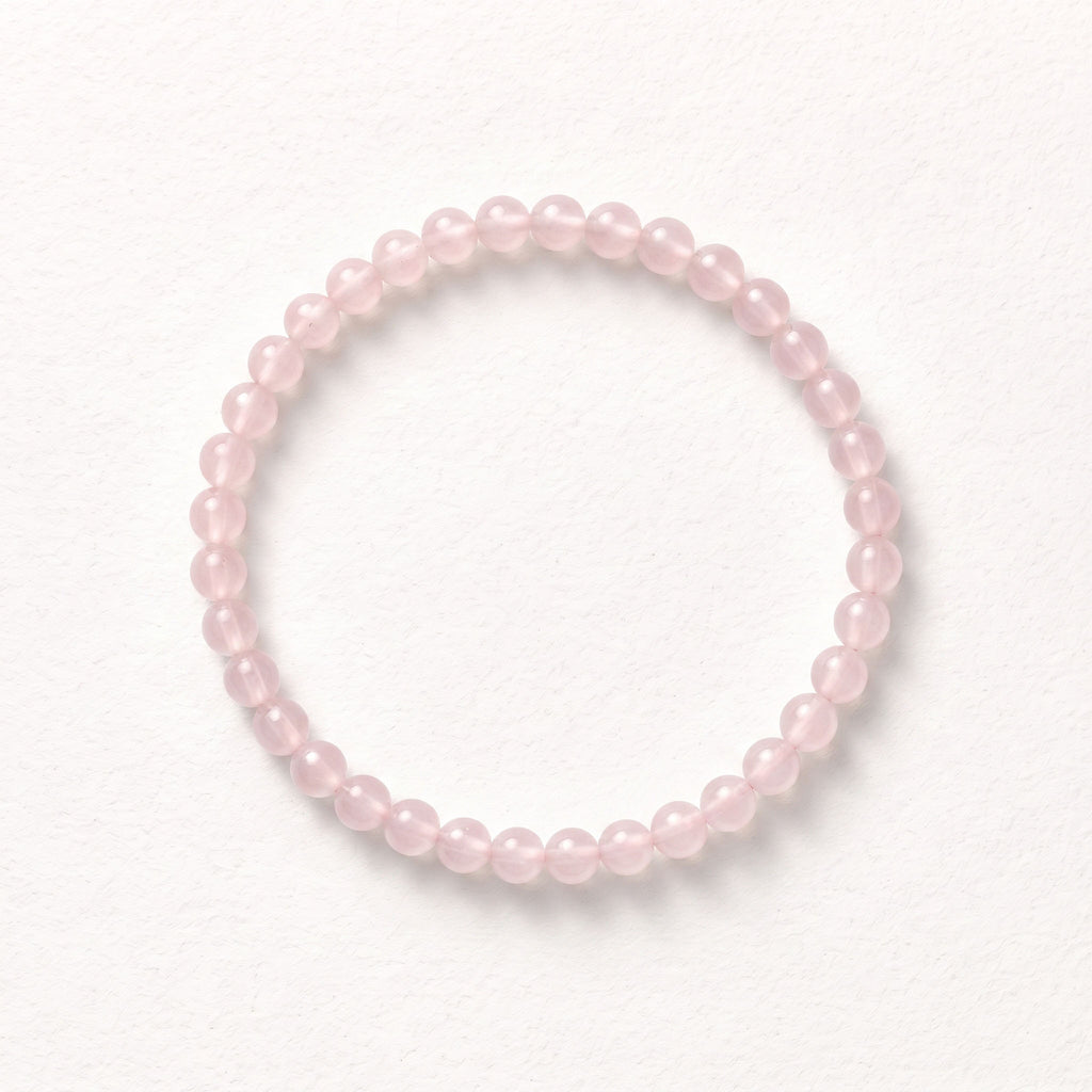 Natural Rose Quartz Bead Bracelet, Serene Grace & Harmonious Flow Gemstone Jewelry