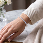 Natural White Moonstone Bead Bracelet, Serene Inner Calm & Graceful Flow Gemstone Jewelry