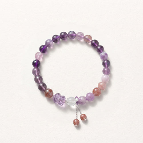 Natural Amethyst & Red Agate Period 9 Sovereignty Bracelet: Spiritual Serenity & Harmony — Kailash Vein