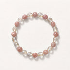 Natural Fire Quartz and Pink Lepidolite Bead Bracelet, Radiant Vitality & Harmonious Flow Gemstone Jewelry
