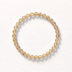 Natural Yellow Rutilated Quartz Bead Bracelet, Radiant Vitality & Warm Balance Gemstone Jewelry
