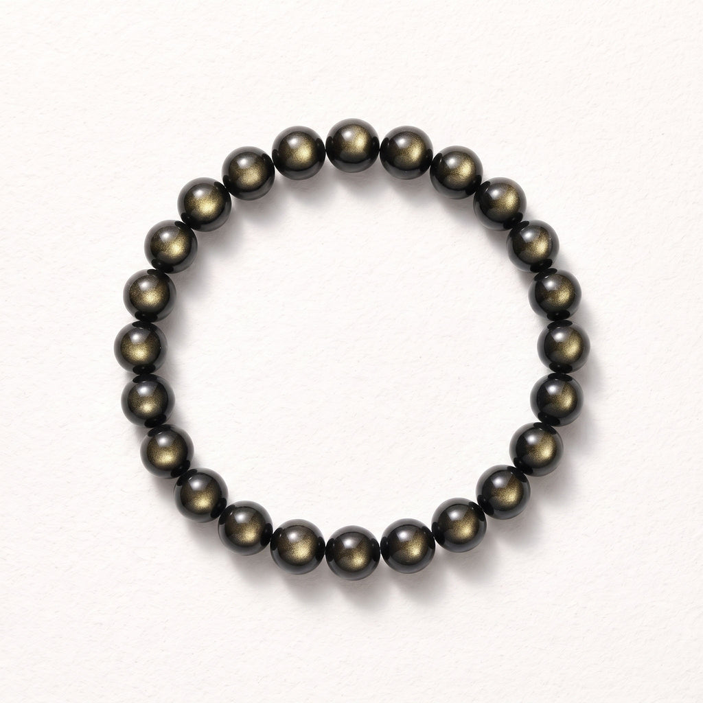 Natural Gold Sheen Obsidian Bracelet: Sovereign Protection & Golden Enlightenment — Alpine Zone