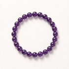 Natural Uruguayan Amethyst Bead Bracelet, Serene Elegance & Calm Flow Gemstone Jewelry