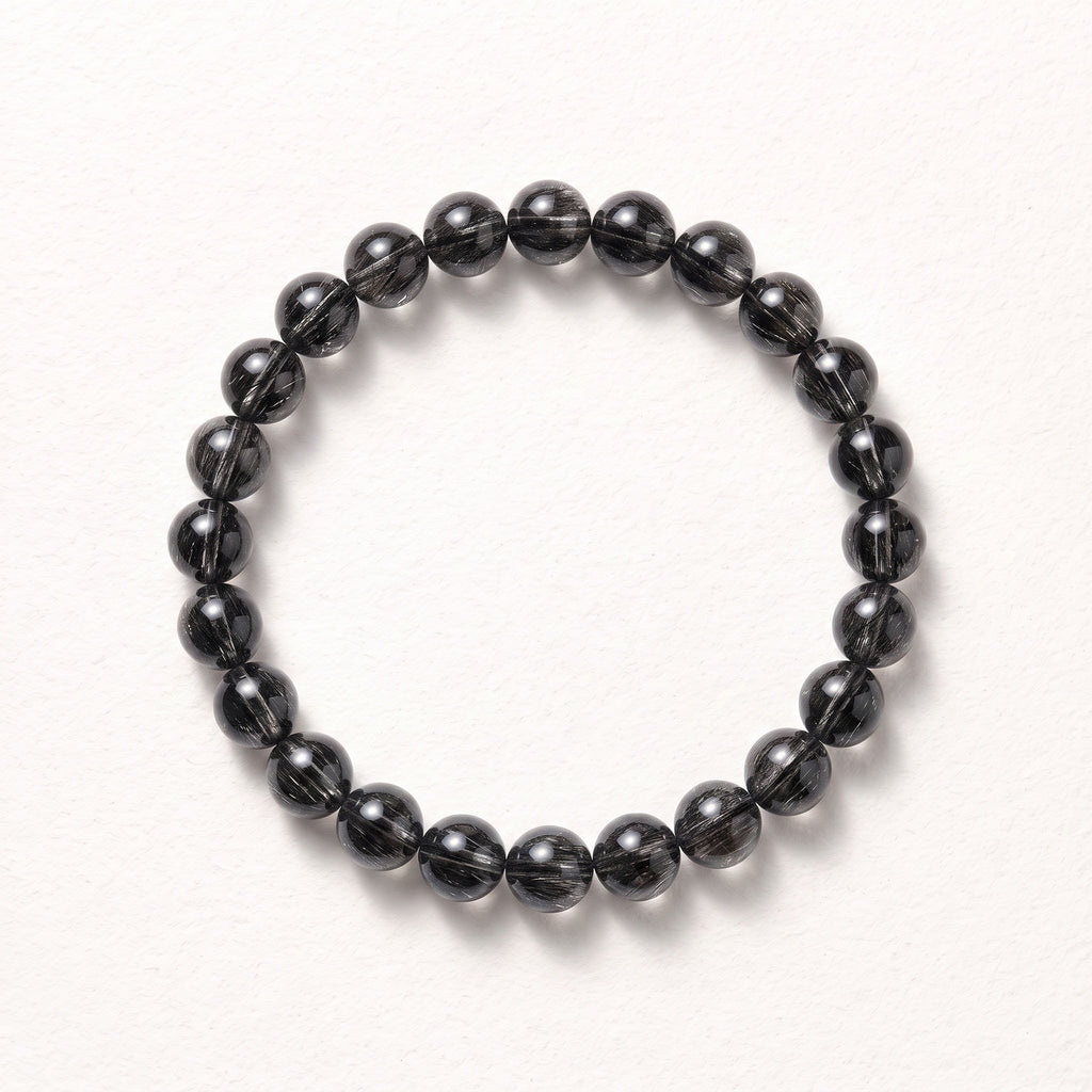 Natural Black Rutilated Quartz Bracelet: Unyielding Protection & Executive Power — Alpine Zone
