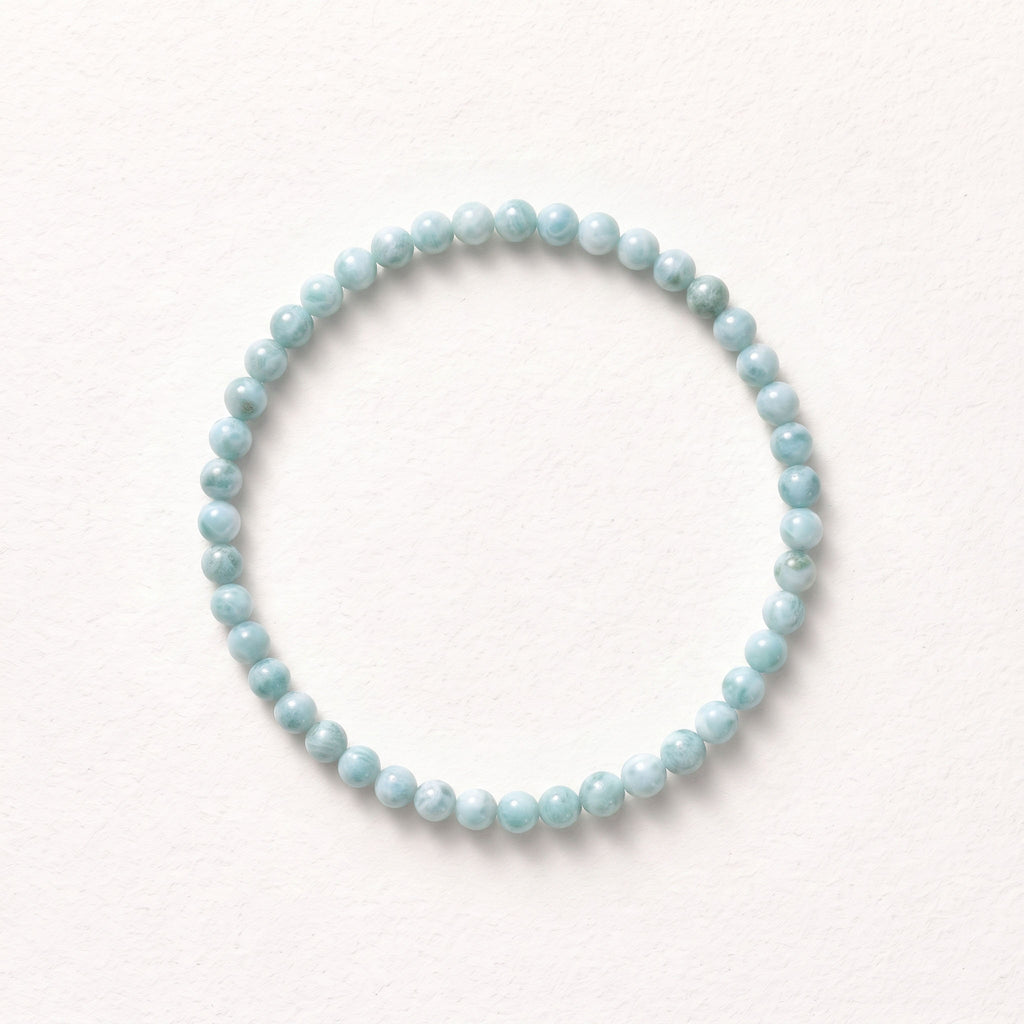 Natural Larimar Bead Bracelet, Serene Calm & Harmonious Flow Gemstone Jewelry