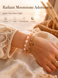 Premium Orange Moonstone Beaded Bracelet | Hand-Polished Natural Gemstone Jewelry for Inner Peace & Radiance