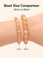 Premium Orange Moonstone Beaded Bracelet | Hand-Polished Natural Gemstone Jewelry for Inner Peace & Radiance