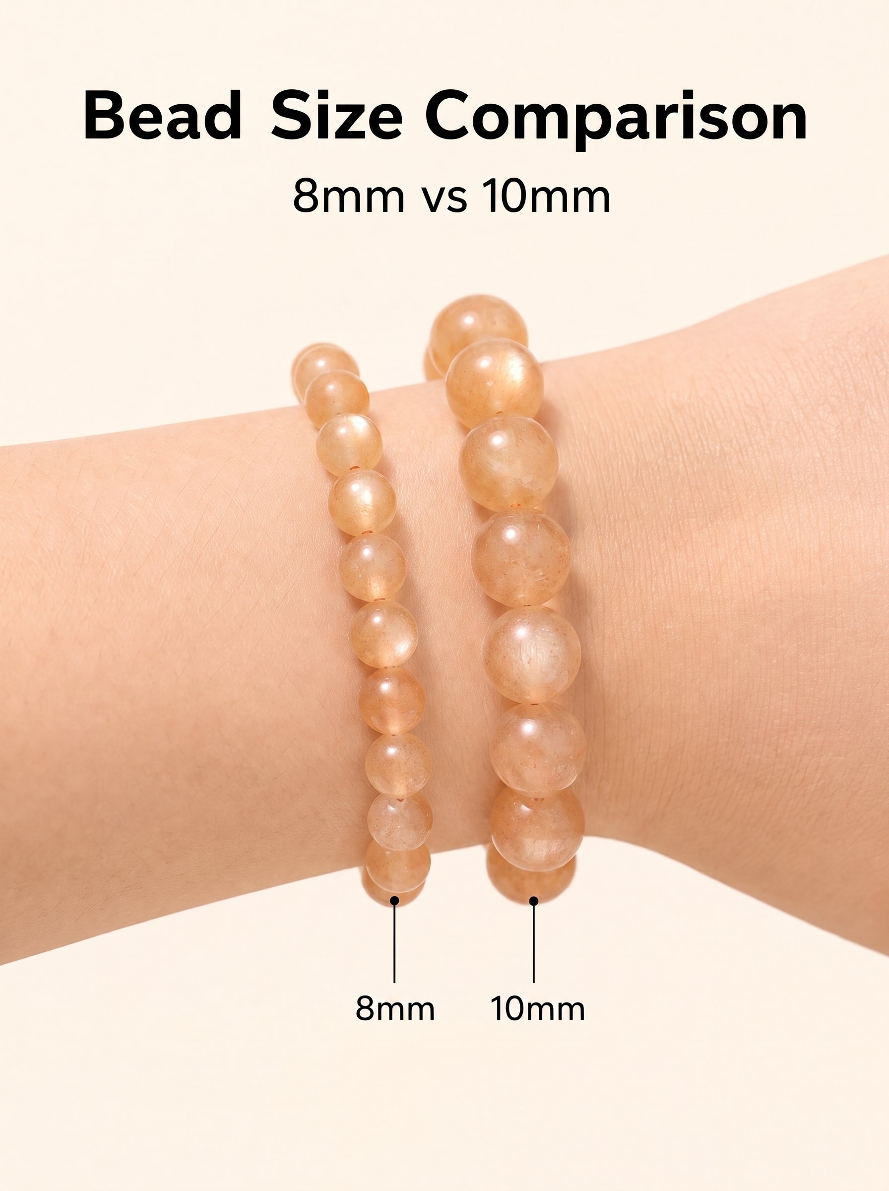 Premium Orange Moonstone Beaded Bracelet | Hand-Polished Natural Gemstone Jewelry for Inner Peace & Radiance
