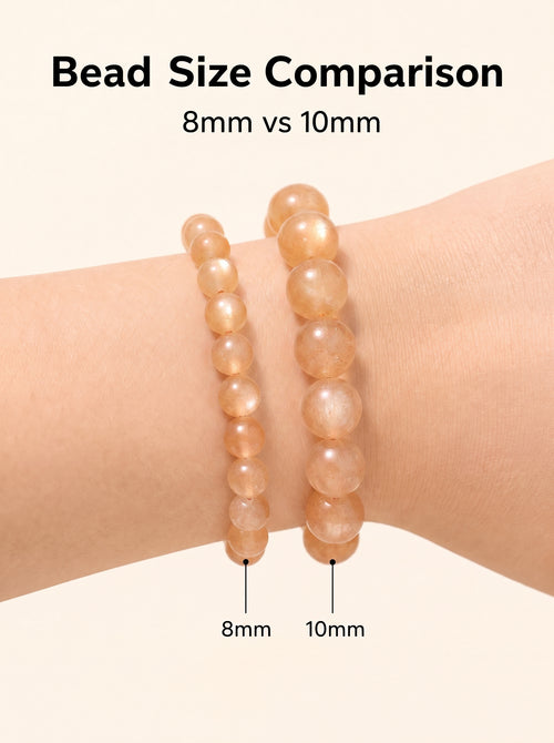 Premium Orange Moonstone Beaded Bracelet | Hand-Polished Natural Gemstone Jewelry for Inner Peace & Radiance