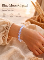 Premium Blue Moonstone Beaded Bracelet | Hand-Polished Natural Gemstone Jewelry for Calm & Intuition