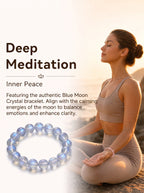 Premium Blue Moonstone Beaded Bracelet | Hand-Polished Natural Gemstone Jewelry for Calm & Intuition