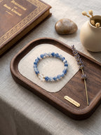 💙 The Resonance of Lunisolar Light | Natural Clear Quartz & Blue Moonstone Beaded Bracelet