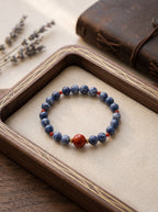 The Resonance of Sovereign Pulse | Cat's Eye Kyanite & Southern Red Agate Beaded Bracelet