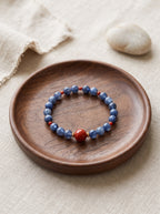 The Resonance of Sovereign Pulse | Cat's Eye Kyanite & Southern Red Agate Beaded Bracelet