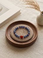 The Resonance of Sovereign Pulse | Cat's Eye Kyanite & Southern Red Agate Beaded Bracelet