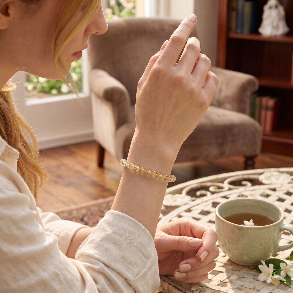 Natural Yellow Rabbit Hair Quartz Bracelet: The Stone of Warmth — Himalayan Ridge
