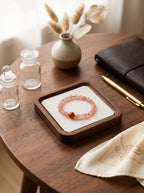 ❤️ The Resonance of Kinetic Grace | Natural Southern Red Agate & Pale Pink Chalcedony Beaded Bracelet