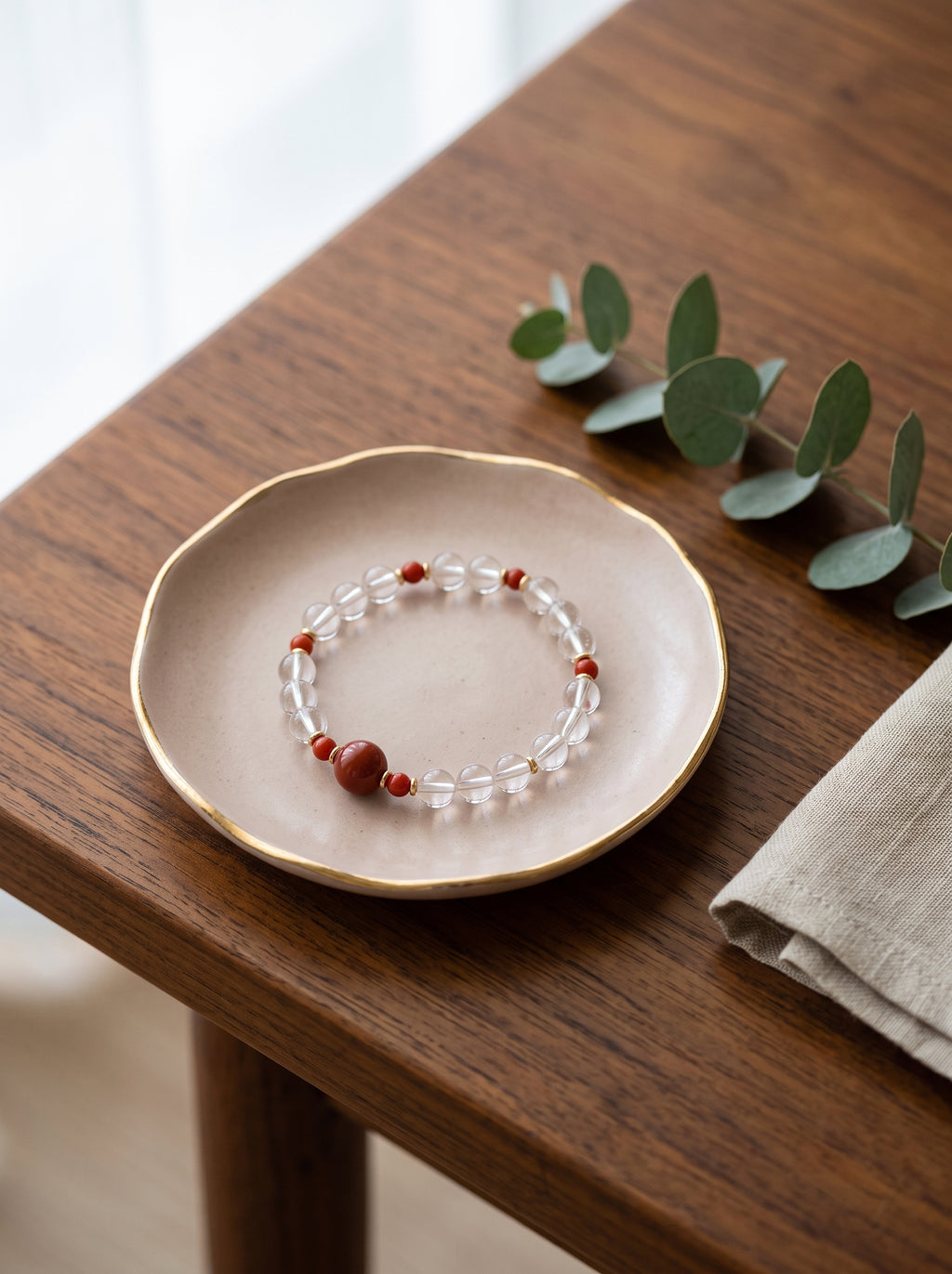 ❤️  Understanding the Crown & Root Chakra | Natural Clear Quartz & Carnelian Beaded Bracelet