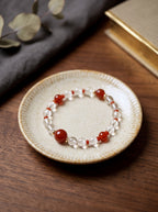 ❤️  Understanding the Crown & Root Chakra | Natural Clear Quartz & Carnelian Beaded Bracelet