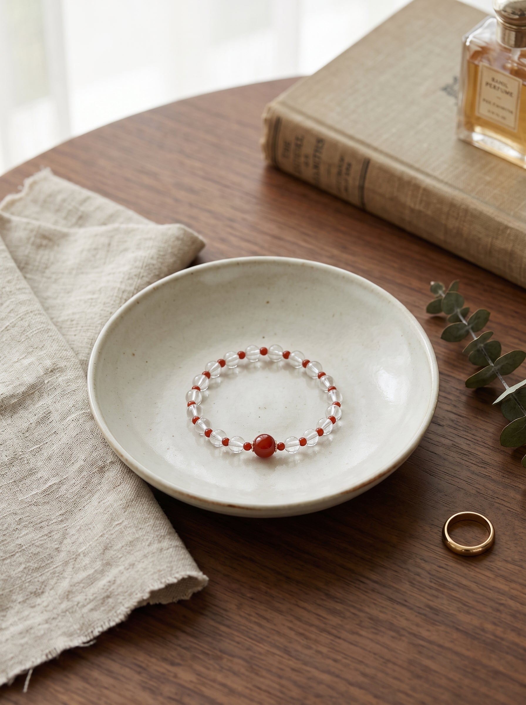 ❤️  Understanding the Crown & Root Chakra | Natural Clear Quartz & Carnelian Beaded Bracelet
