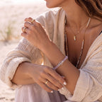 Natural Amethyst, Super Seven, and Herkimer Diamond Bead Bracelet, Radiant Vitality & Serene Elegance Gemstone Jewelry