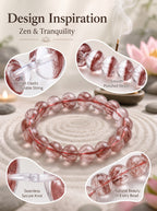 Premium Red Rutilated Quartz Beaded Bracelet | Hand-Polished Natural Gemstone Jewelry for Power & Prosperity