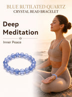 Premium Blue Lace Agate Beaded Bracelet | Hand-Polished Natural Gemstone Jewelry for Inner Peace