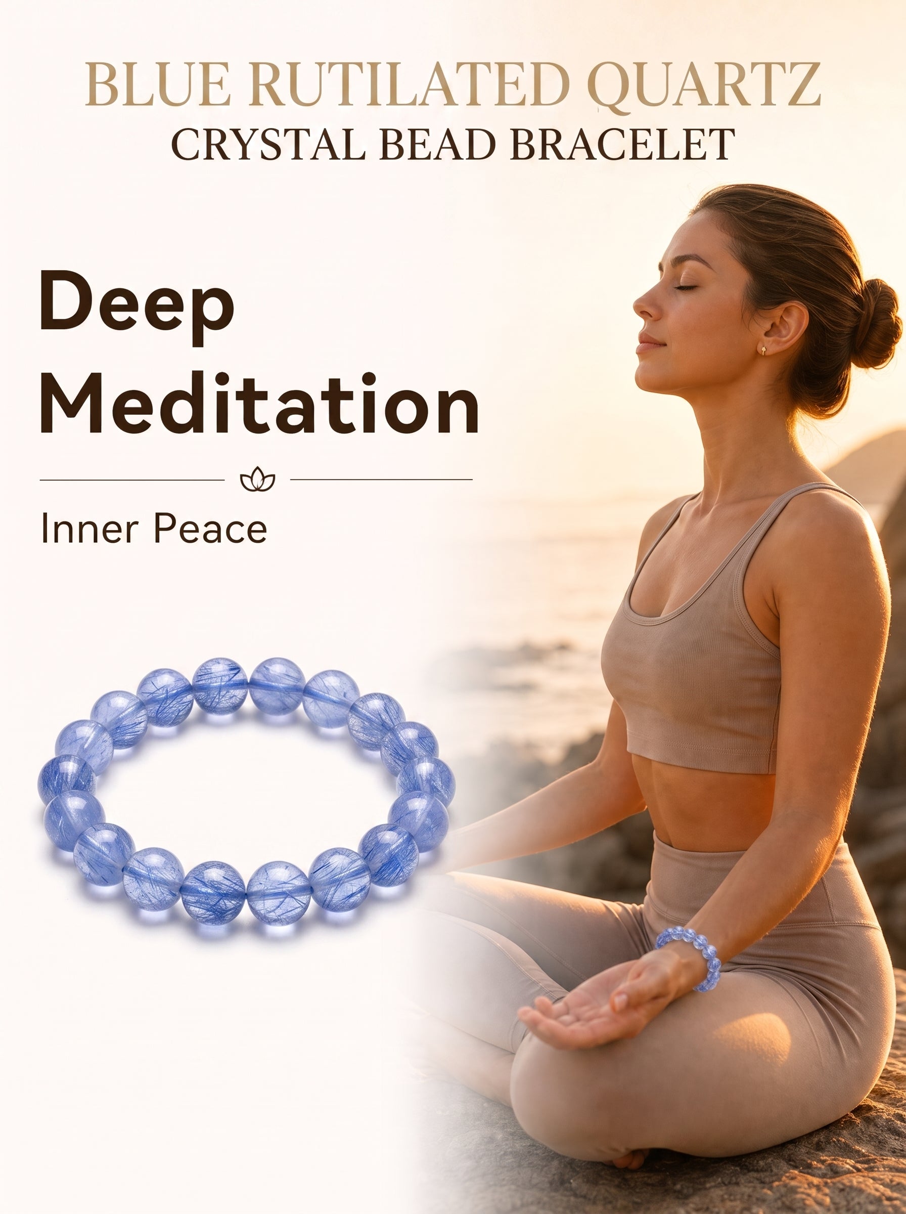 Premium Blue Lace Agate Beaded Bracelet | Hand-Polished Natural Gemstone Jewelry for Inner Peace