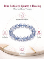 Premium Blue Lace Agate Beaded Bracelet | Hand-Polished Natural Gemstone Jewelry for Inner Peace