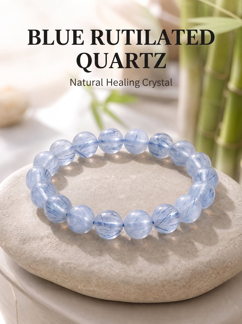Premium Blue Lace Agate Beaded Bracelet | Hand-Polished Natural Gemstone Jewelry for Inner Peace