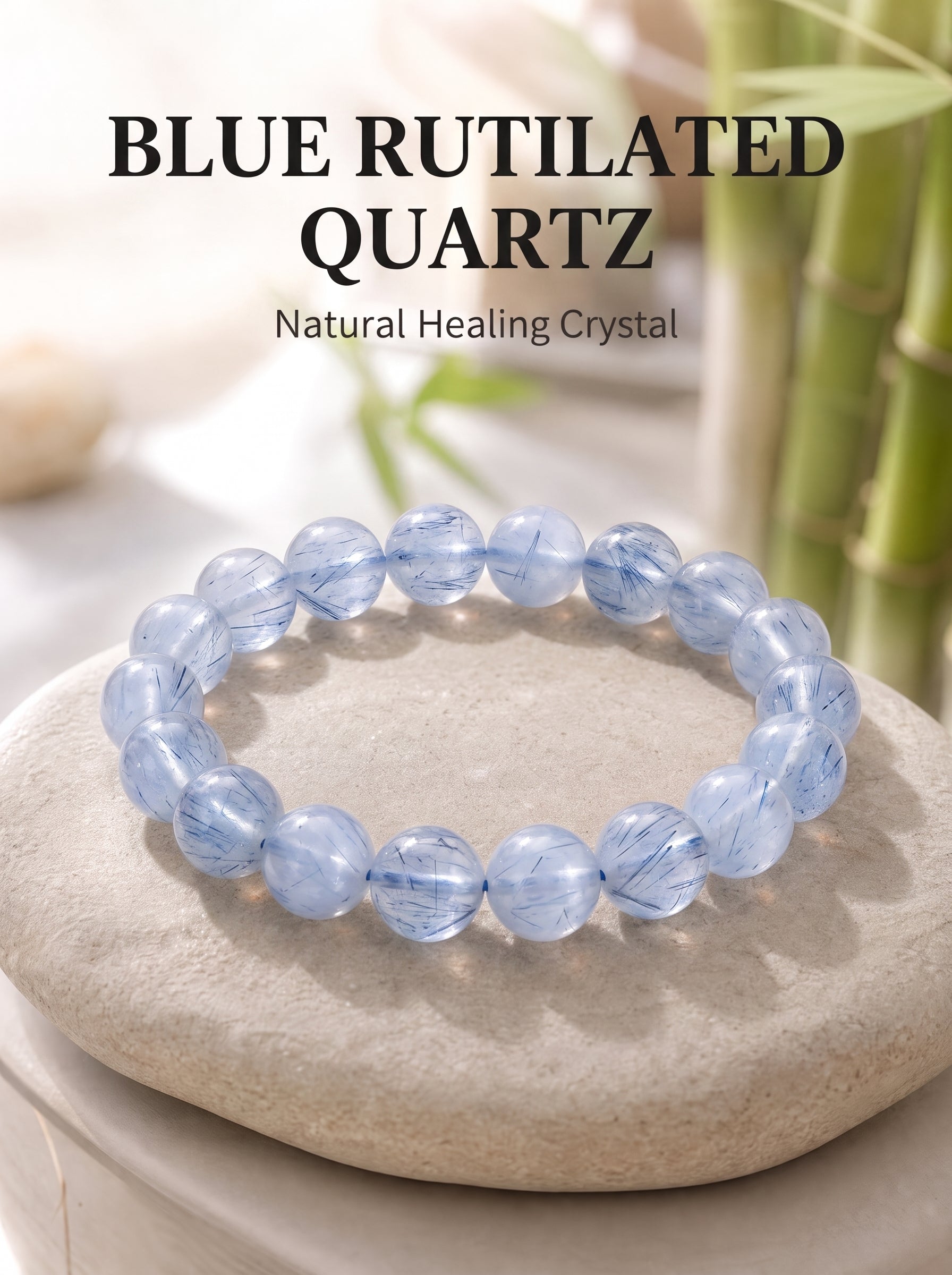 Premium Blue Lace Agate Beaded Bracelet | Hand-Polished Natural Gemstone Jewelry for Inner Peace