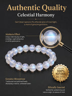 Premium Blue Moonstone Beaded Bracelet | Hand-Polished Natural Gemstone Jewelry for Calm & Intuition