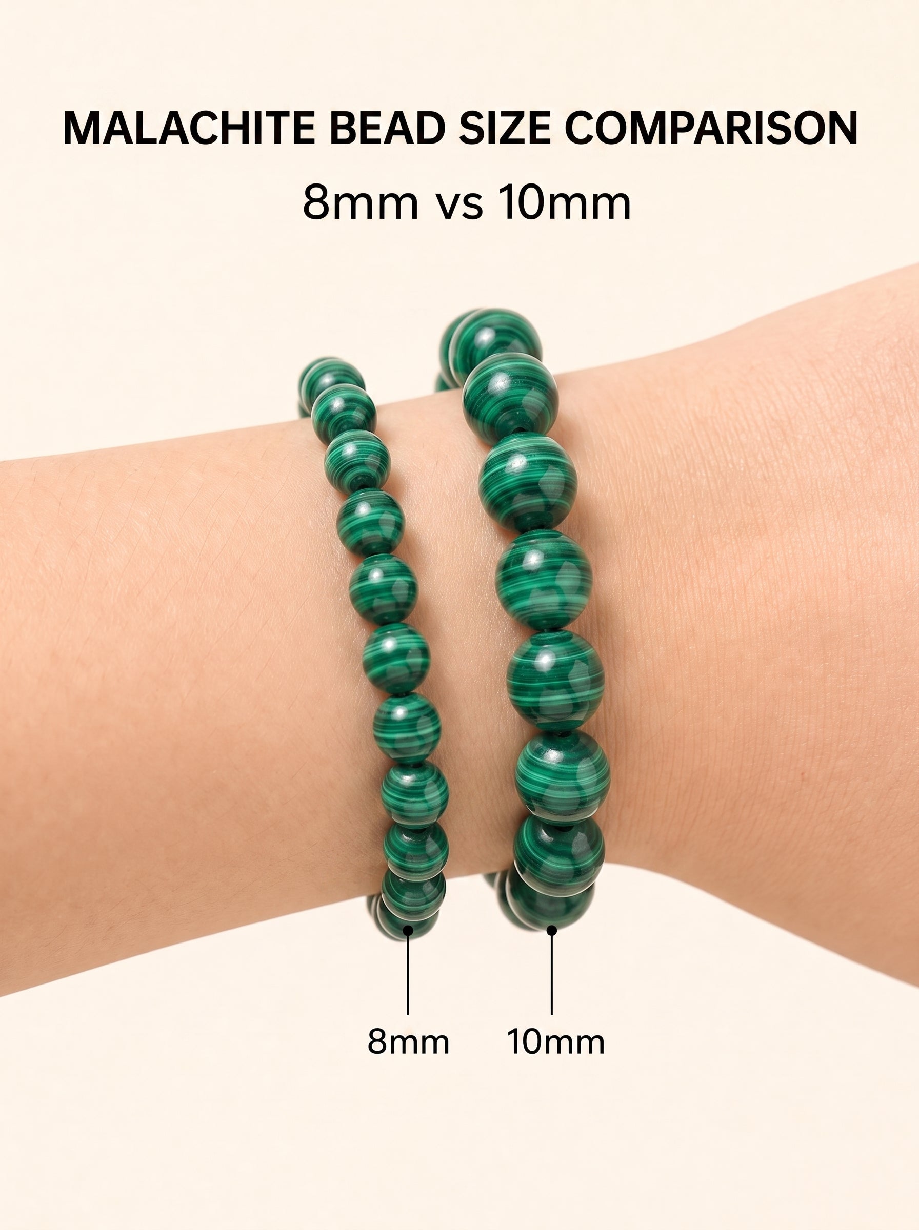Premium Malachite Beaded Bracelet | Hand-Polished Natural Gemstone Jewelry for Protection & Harmony
