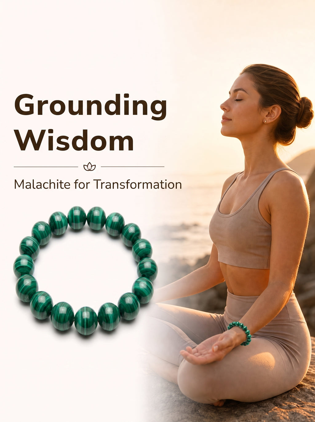Premium Malachite Beaded Bracelet | Hand-Polished Natural Gemstone Jewelry for Protection & Harmony
